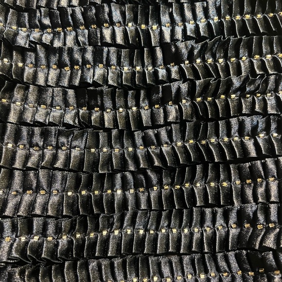 Formal Terani Couture Navy Strapless Ribbon Textured Beaded Cocktail Dress - Picture 3 of 7